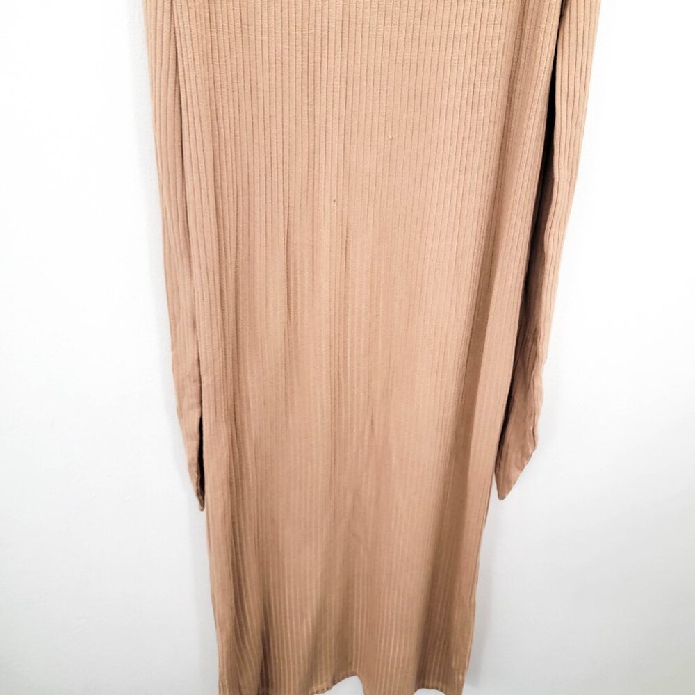 Reformation Hosby Ribbed Midi Dress in Buff Tan XL - Picture 4 of 10